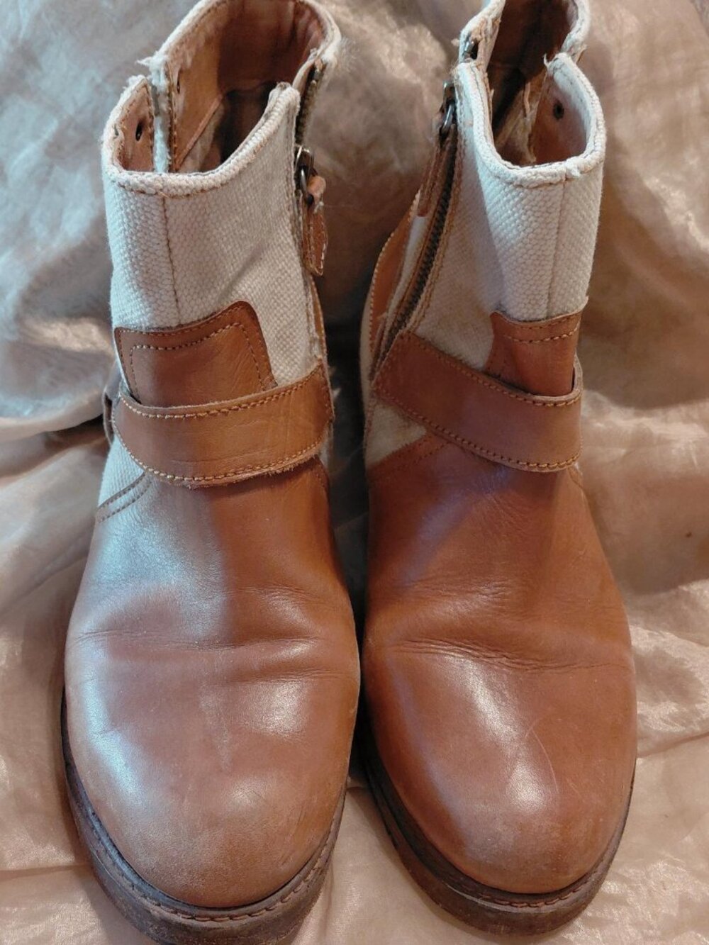 Vintage Foundry Co Morgan Leather/Canvas Ankle Boot